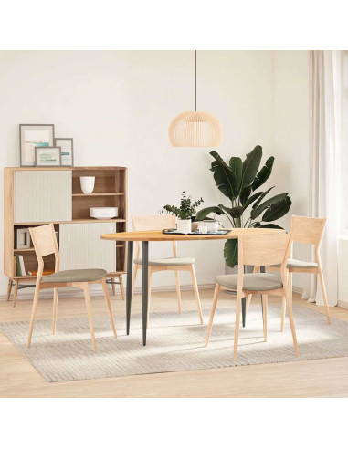 Piano Tavolo Marrone Chiaro 140x60x2cm in Rovere Massello Ovale