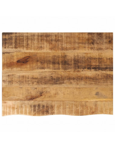 Piano Tavolo 70x60x2,5 cm Bordi Vivi Legno di Mango Grezzo