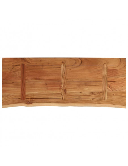 Piano Tavolo 100x40x3,8 cm Rettangolare Legno Acacia Bordi Vivi