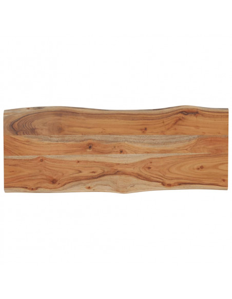 Piano Tavolo 100x40x2,5 cm Rettangolare Legno Acacia Bordi Vivi