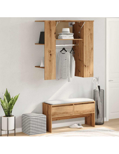 Scaffale Ingresso Rovere 97,5x37x99 cm Legno Multistrato