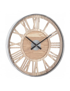 Orologio da parete Yes Everyday 0182149 Ticking Q97 Argento e Legno