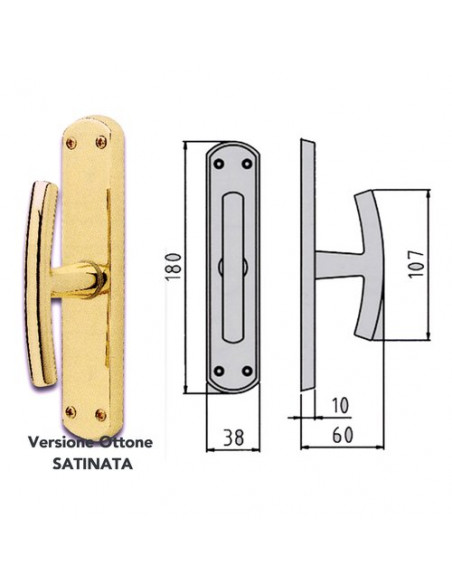 Maniglia finestra Ghidini 55744407008 MILENA Ottone satinato Ottone sa