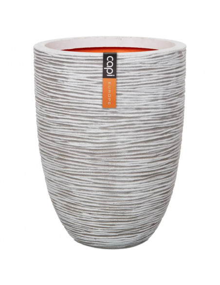Capi Vaso Nature Rib Elegante Basso 36x47 cm Avorio KOFI782