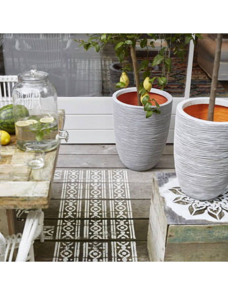 Capi Vaso Nature Rib Elegante Basso 36x47 cm Avorio KOFI782