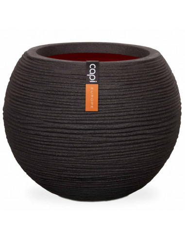 Capi Vaso a Sfera Nature Rib 40x32 cm Nero KBLR270