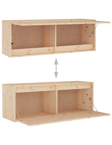 Mobili Porta TV 4 pz in Legno Massello di Pino