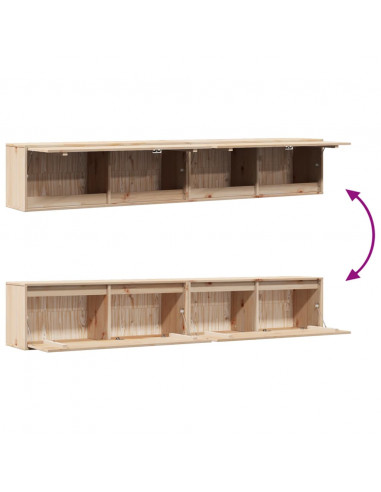 Pensili 2 pz 100x30x35 cm in Legno Massello di Pino