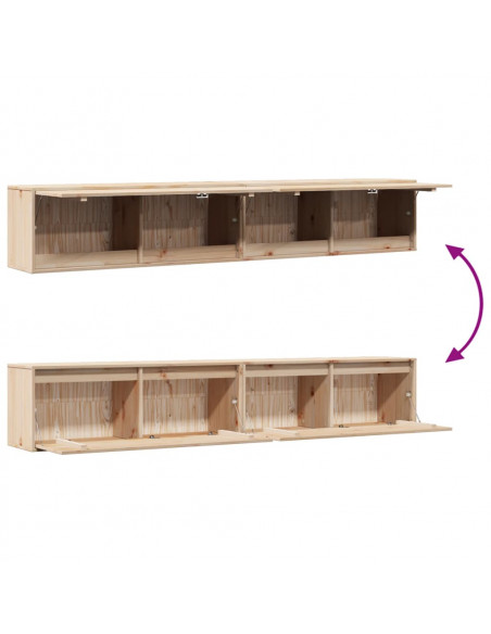 Pensili 2 pz 100x30x35 cm in Legno Massello di Pino