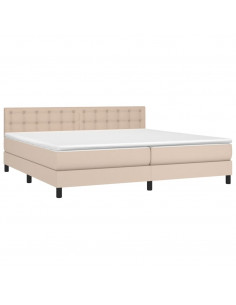 Giroletto a Molle con Materasso Cappuccino 200x200cm Similpelle 2