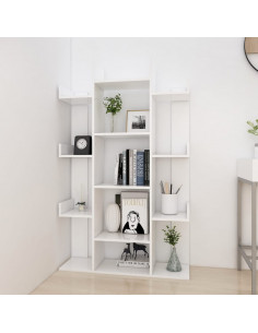 Libreria Bianca 86x25,5x140 cm in Legno Multistrato 2