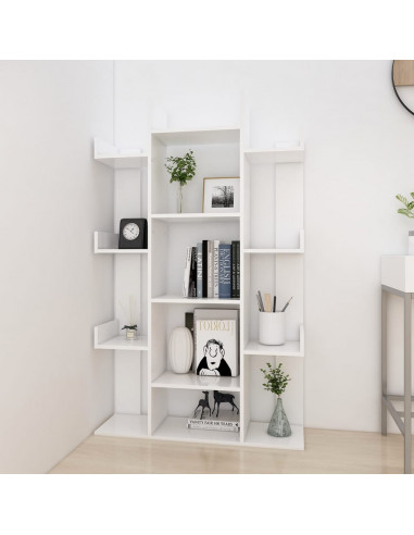 Libreria Bianca 86x25,5x140 cm in Legno Multistrato