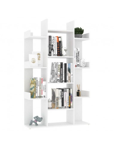 Libreria Bianca 86x25,5x140 cm in Legno Multistrato