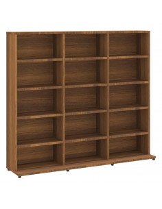 Mobile Porta CD Rovere Marrone 102x23x89,5 cm Legno Multistrato