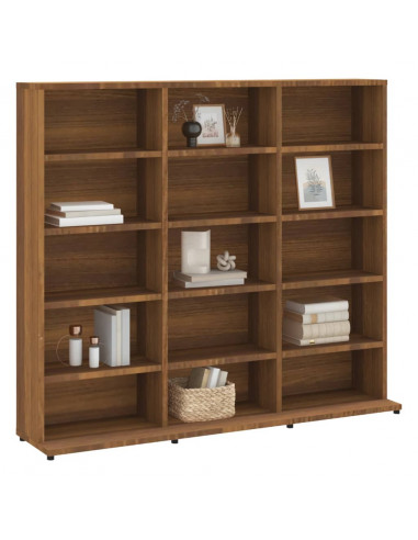 Mobile Porta CD Rovere Marrone 102x23x89,5 cm Legno Multistrato