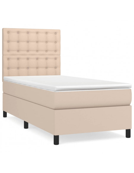 Giroletto a Molle con Materasso Cappuccino 100x200cm Similpelle