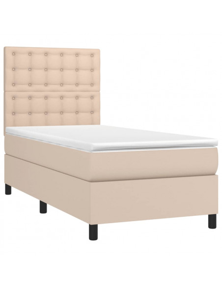 Giroletto a Molle con Materasso Cappuccino 100x200cm Similpelle