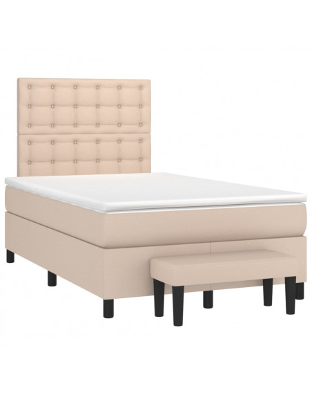 Giroletto a Molle con Materasso Cappuccino 120x200cm Similpelle