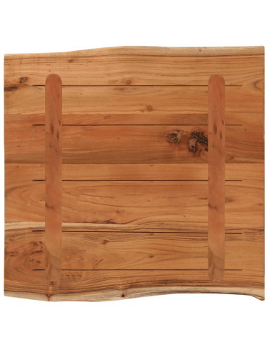 Piano Tavolo 60x60x2,5 cm Quadrato Massello Acacia Bordi Vivi