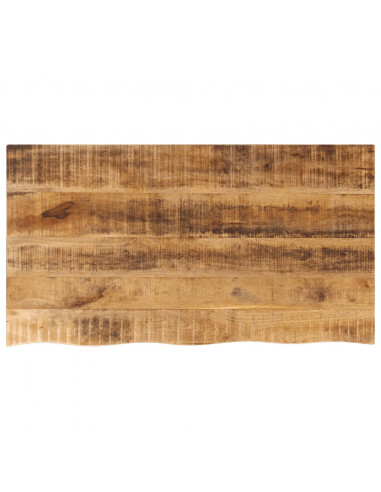 Piano Tavolo 100x60x2,5cm Bordi Vivi Legno di Mango Grezzo