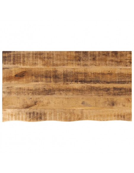Piano Tavolo 100x60x2,5cm Bordi Vivi Legno di Mango Grezzo