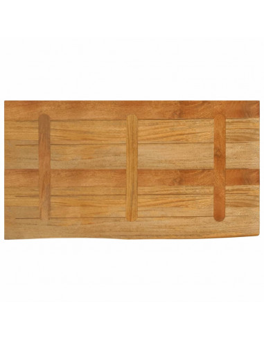 Piano Tavolo Bordi Vivi 100x60x3,8cm in Legno Massello di Mango