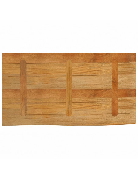 Piano Tavolo Bordi Vivi 100x60x3,8cm in Legno Massello di Mango