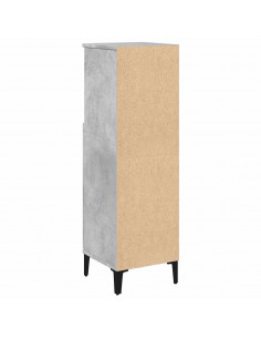 Armadietto da Bagno Grigio Cemento 30x30x100 cm in Truciolato