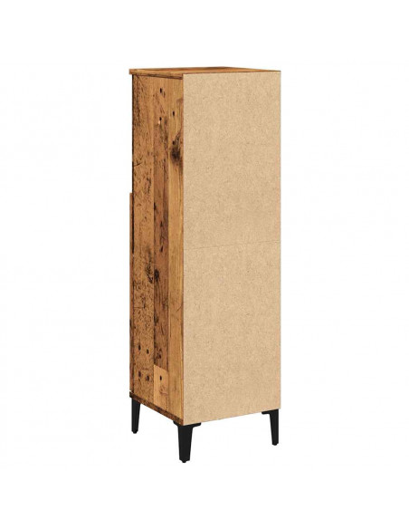 Armadietto da Bagno Legno Antico 30x30x100 cm in Truciolato
