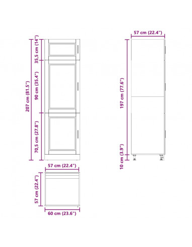 Armadio da Cucina Porto Bianco in Legno Multistrato