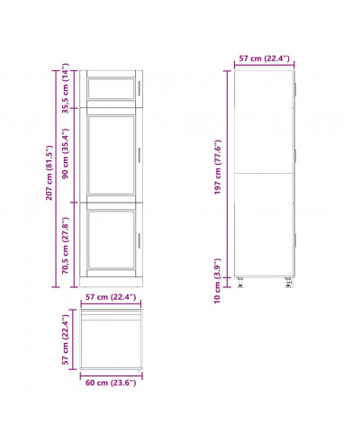 Armadio da Cucina Porto Rovere Fumo in Legno Multistrato