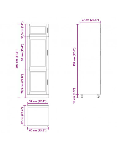 Armadio da Cucina Porto Rovere Sonoma in Legno Multistrato