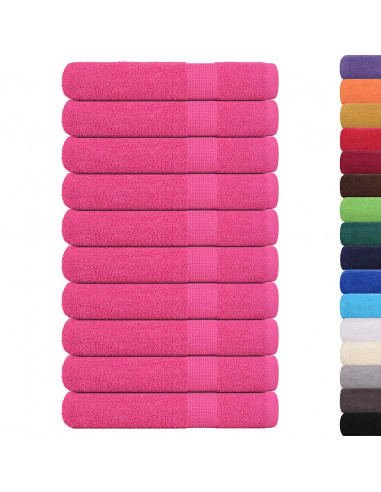Asciugamani 10 pz Rosa 100x200 cm 360 g/m² 100% Cotone
