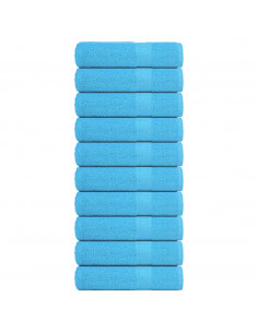 Asciugamani 10 pz Turchesi 50x100 cm 360 g/m² 100% Cotone