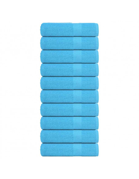 Asciugamani 10 pz Turchesi 50x100 cm 360 g/m² 100% Cotone