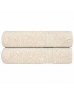 Asciugamani 2 pz Crema 50x100 cm 360 g/m² 100% Cotone