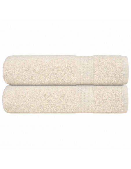 Asciugamani 2 pz Crema 50x100 cm 360 g/m² 100% Cotone