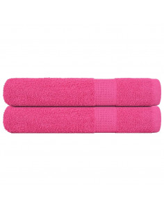 Asciugamani 2 pz Rosa 100x200 cm 360 g/m² 100% Cotone