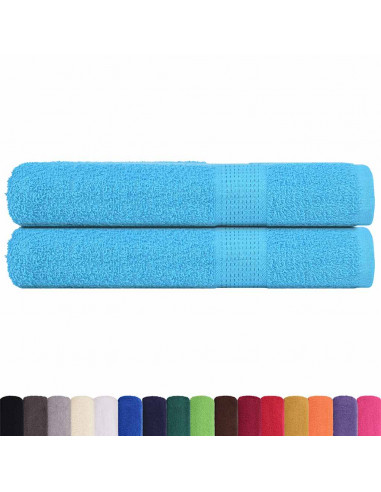 Asciugamani 2 pz Turchesi 100x200 cm 360 g/m² 100% Cotone