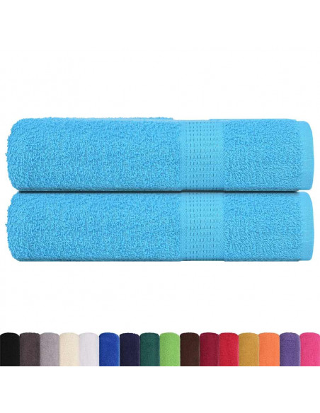 Asciugamani 2 pz Turchesi 50x100 cm 360 g/m² 100% Cotone