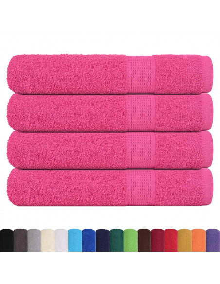Asciugamani 4 pz Rosa 100x200 cm 360 g/m² 100% Cotone
