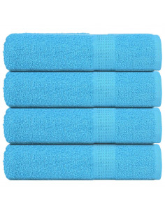 Asciugamani 4 pz Turchesi 50x100 cm 360 g/m² 100% Cotone