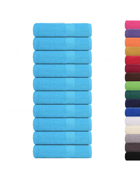 Asciugamani Bagno 10 pz Turchesi 100x150cm 360 g/m² 100% Cotone