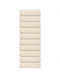 Asciugamani Ospiti 10 pz Crema 30x50 cm 360 g/m² 100% Cotone