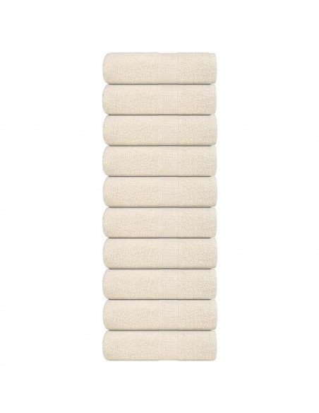 Asciugamani Ospiti 10 pz Crema 30x50 cm 360 g/m² 100% Cotone