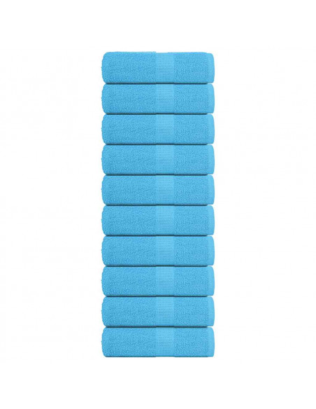 Asciugamani Ospiti 10 pz Turchesi 30x50 cm 360 g/m² 100% Cotone