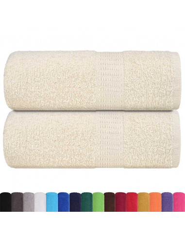 Asciugamani Ospiti 2 pz Crema 30x50 cm 360 g/m² 100% Cotone