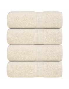 Asciugamani Ospiti 4 pz Crema 30x50 cm 360 g/m² 100% Cotone