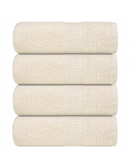 Asciugamani Ospiti 4 pz Crema 30x50 cm 360 g/m² 100% Cotone