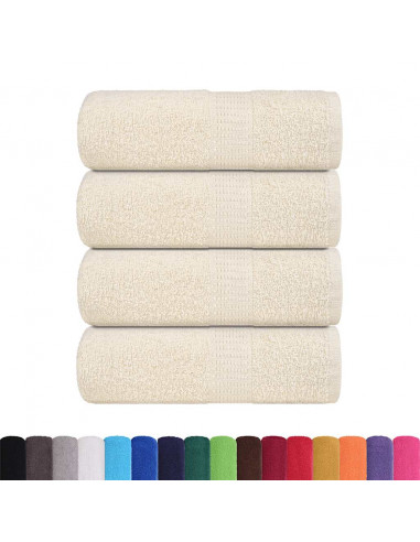 Asciugamani Ospiti 4 pz Crema 30x50 cm 360 g/m² 100% Cotone